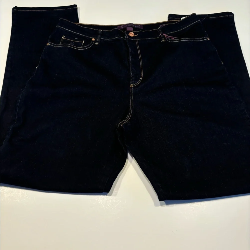 Gloria Vanderbilt AMANDA Heritage Taper Fit Classic Rise Dark Wash Jeans Sz 16